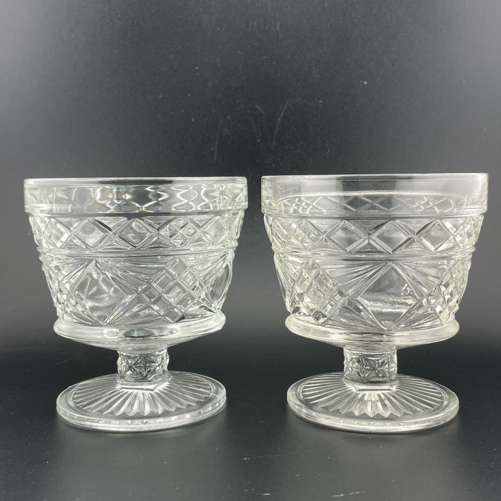 Vintage, Big Top Peanut Butter Promotion, Footed Bowls Set of 2 by Hazel Atlas